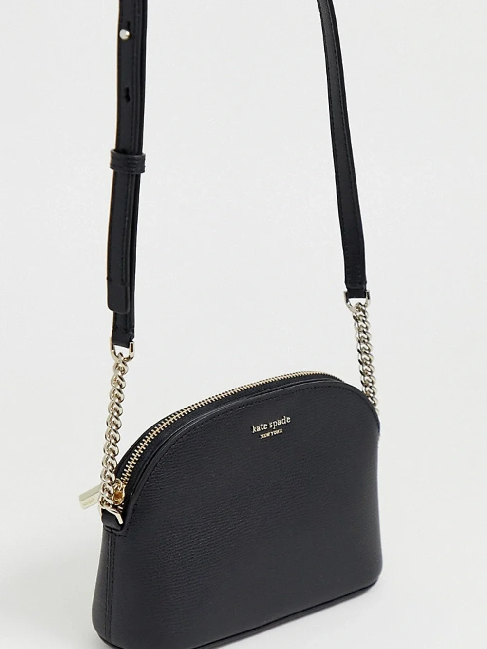 Kate Spade Sylvia Small Dome Crossbody Bag in Black Leather
